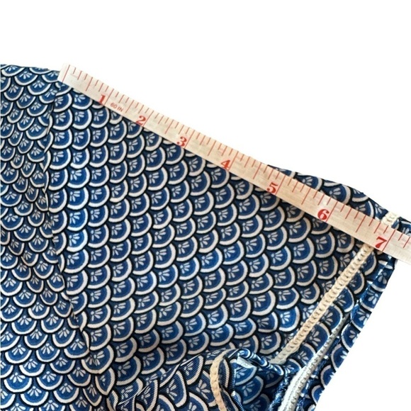 Brooks Brothers Geometric Floral Print Short Sleeve Blouse blue black white 6 - Picture 14 of 15